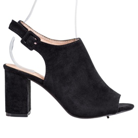 SHELOVET Sandali con tacco alto nero
