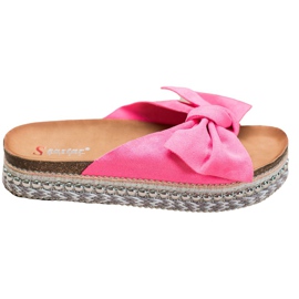 Seastar Pantofole in pelle scamosciata con piattaforma decorativa rosa