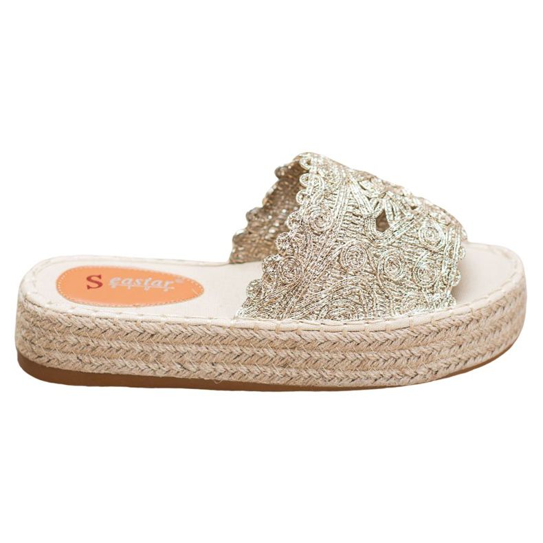 Seastar Pantofole Espadrillas Sulla Piattaforma d'oro