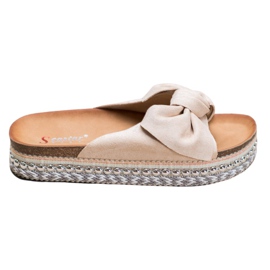 Seastar Pantofole in pelle scamosciata con piattaforma decorativa marrone