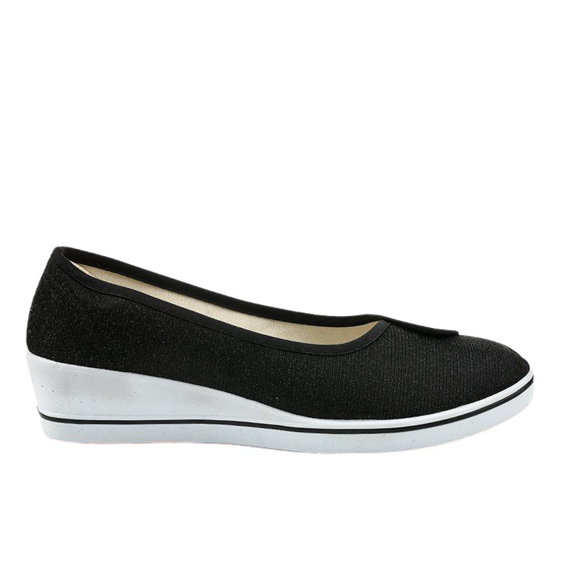 Sneakers nere sneakers con zeppa lucida K-1-002 nero