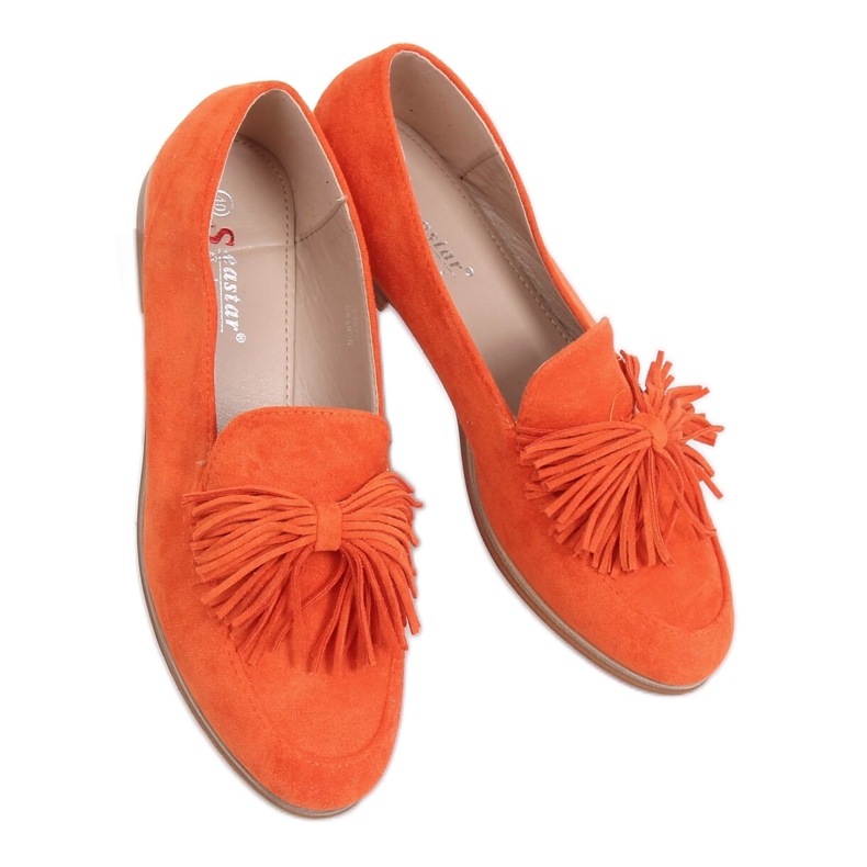 Mocassini da donna arancioni con frange T357P Arancione arancia