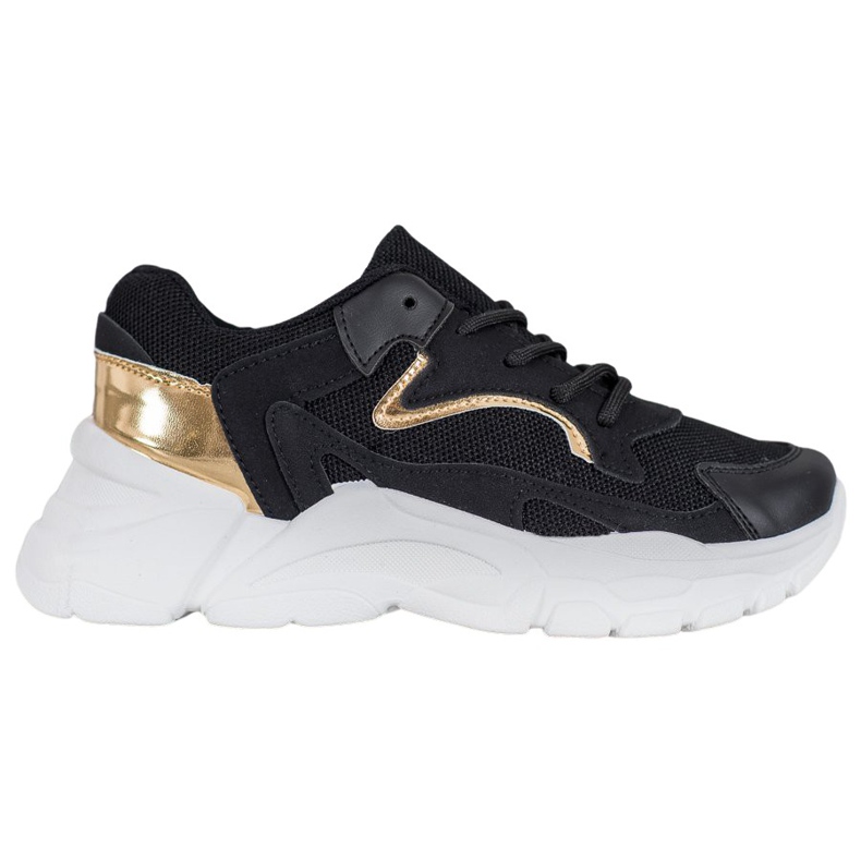 SHELOVET Sneakers alla moda sulla piattaforma nero giallo
