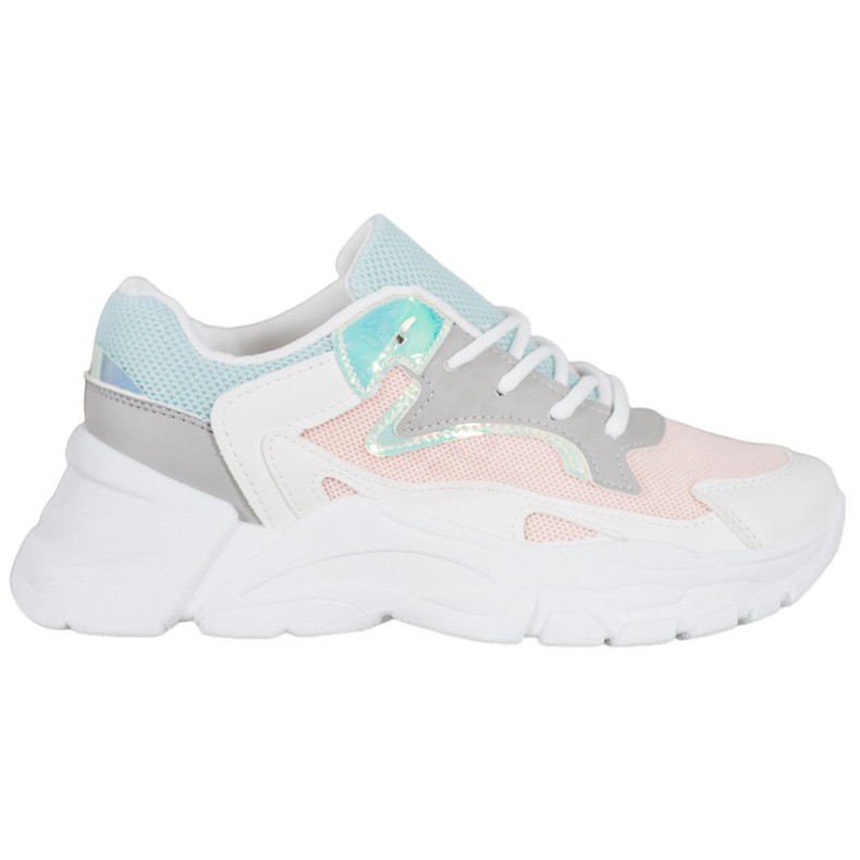 SHELOVET Sneakers alla moda sulla piattaforma bianca blu rosa grigio