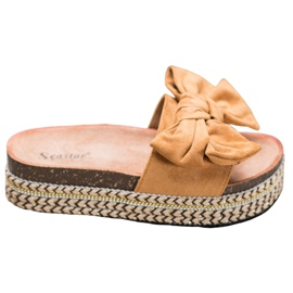 Seastar Pantofole Con Fiocco Sulla Piattaforma marrone multicolore