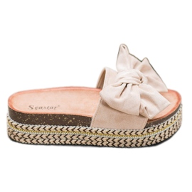 Seastar Pantofole Con Fiocco Sulla Piattaforma marrone multicolore