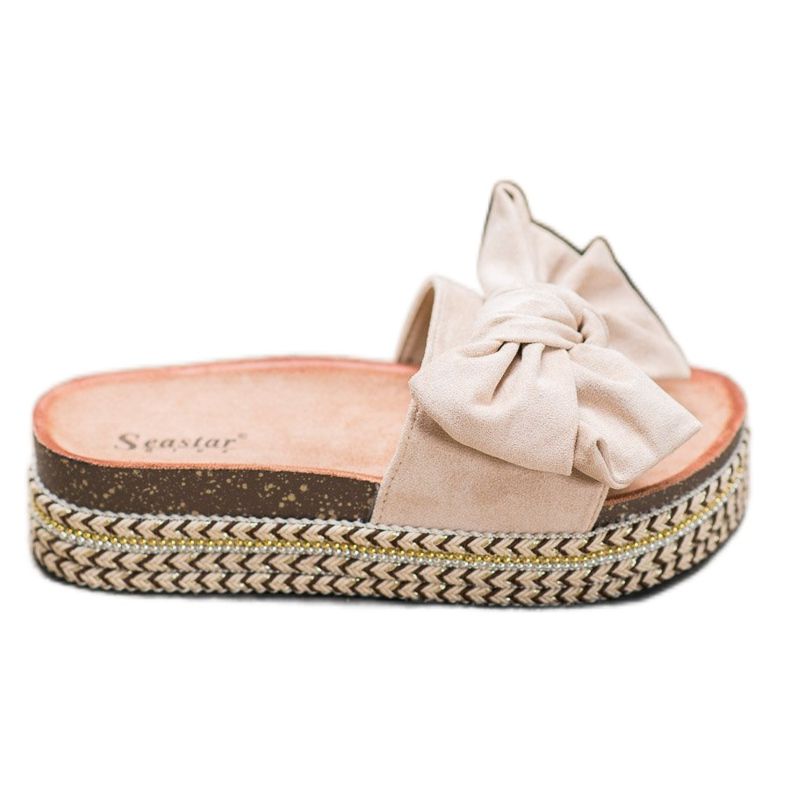 Seastar Pantofole Con Fiocco Sulla Piattaforma marrone multicolore