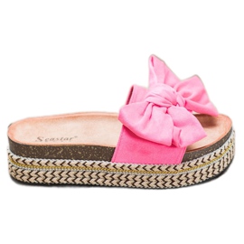Seastar Pantofole Con Fiocco Sulla Piattaforma rosa
