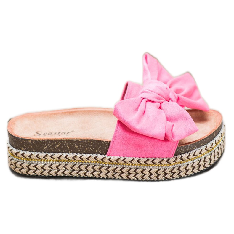 Seastar Pantofole Con Fiocco Sulla Piattaforma rosa