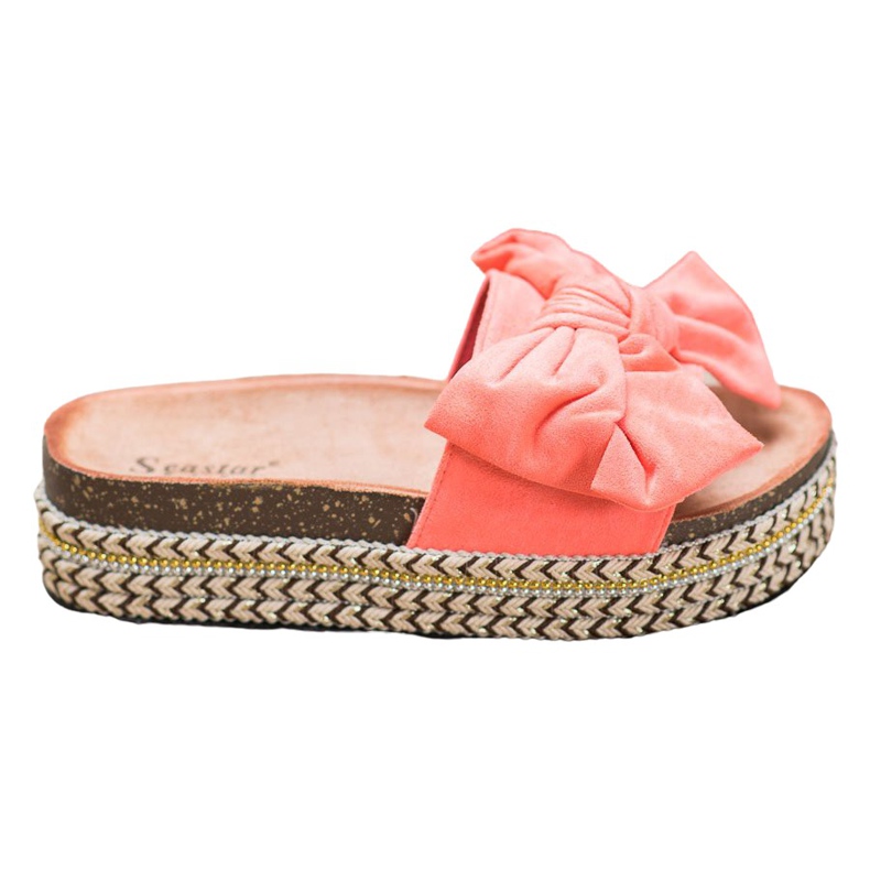 Seastar Pantofole Con Fiocco Sulla Piattaforma multicolore rosa