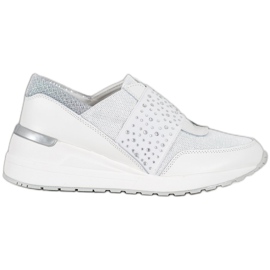 Sneakers Slip-on Con Cristalli VINCEZA bianca
