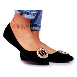 SEA Ballerine da donna in ecopelle scamosciata nere Montreal nero