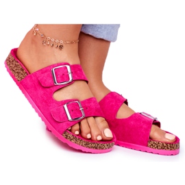 EVE Ciabatte Da Donna In Sughero Con Fibbie Fucsia Si Senor rosa