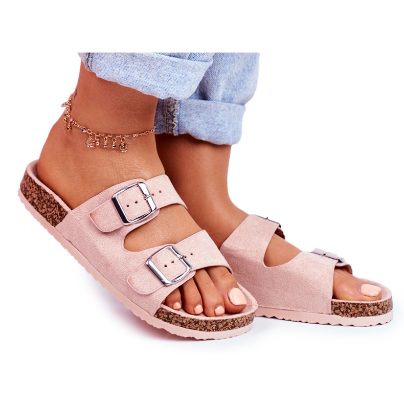 EVE Pantofole Da Donna In Sughero Con Fermagli Rosa Si Senor