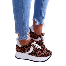 NFR Scarpe sportive da donna Leopard SportFreak bianca marrone