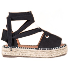 SHELOVET Espadrillas aperte nero