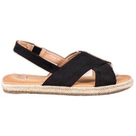 SHELOVET Sandali slip-on con elastico nero
