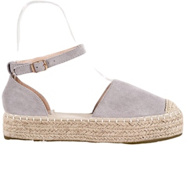 Seastar Espadrillas grigie sulla piattaforma grigio