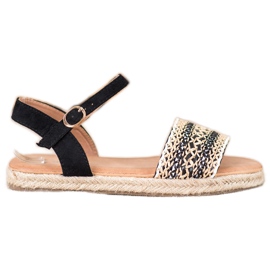 SHELOVET Sandali Intrecciati Leggeri beige nero
