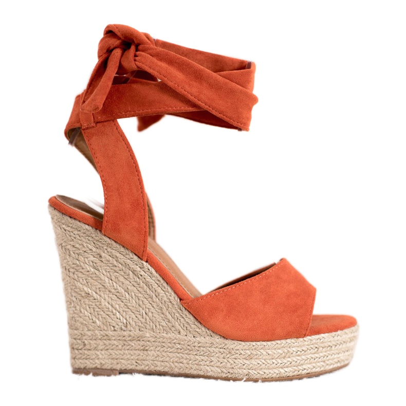 Seastar Sandali con espadrillas su tacchi alti arancia