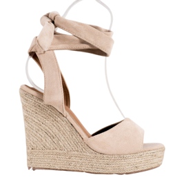 Seastar Sandali con espadrillas su tacchi alti beige