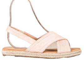 SHELOVET Sandali in pelle scamosciata slip-on marrone