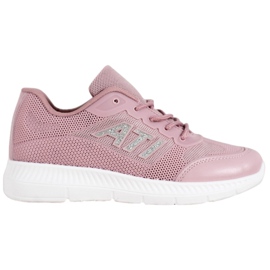SHELOVET Scarpe comode con rete rosa