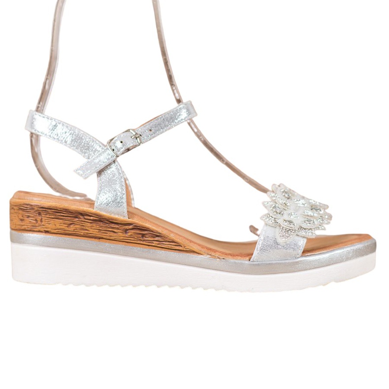 Mannika Zeppe eleganti con decorazioni grigio