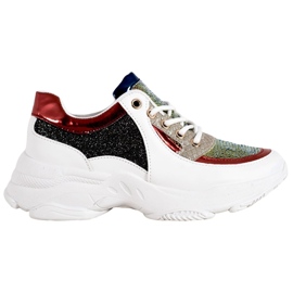 SHELOVET Sneakers Colorate Con Paillettes bianco nero rosso multicolore
