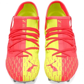 Scarpe da calcio Puma Future 5.3 Netfit Jr Osg Fg Ag 105947 01 rosso arance e rosse
