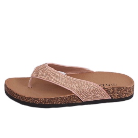 Infradito rosa sulla suola in sughero, rosa 7872-PL Pink