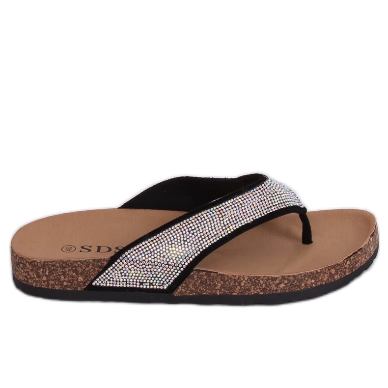 Infradito nere sulla suola in sughero 7872-PL Black nero
