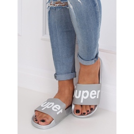 Pantofole da donna grigie e argento CK110 Silver grigio