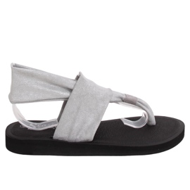 Sandali grigi, cotone, grigio DD82P Gray rosa