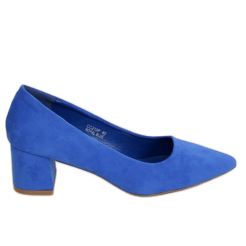 Scarpe con tacco basso in cobalto CC210P Royal Blue