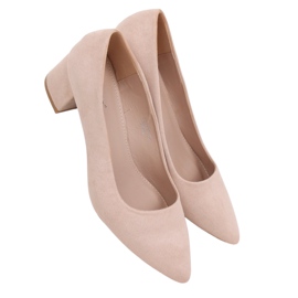 Décolleté con tacco basso beige CC210P Beige