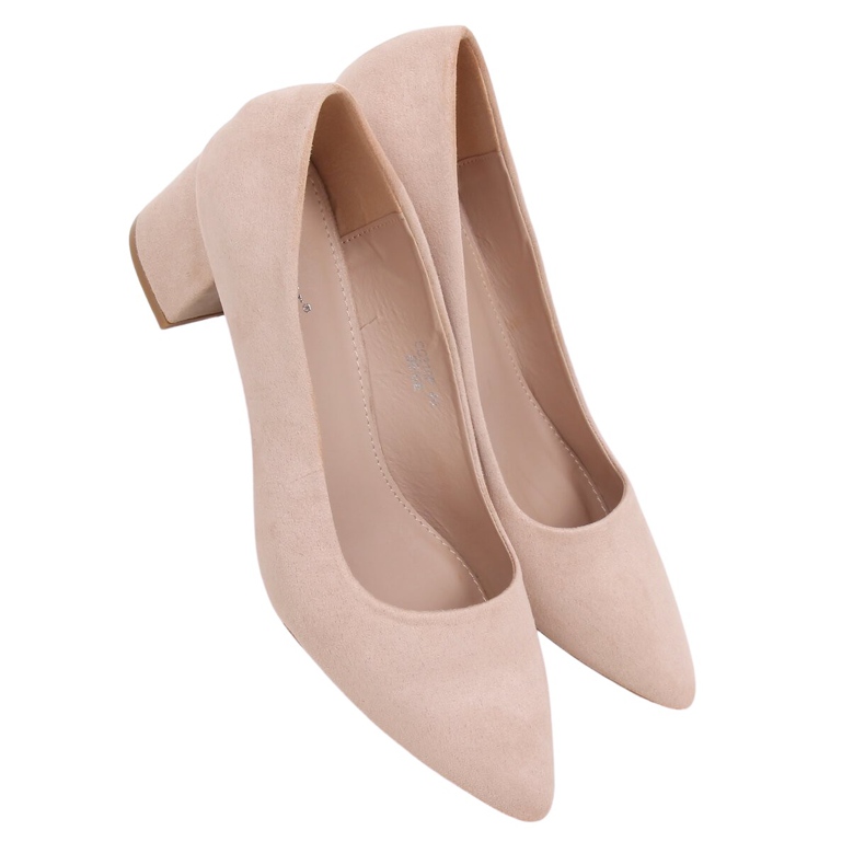 Décolleté con tacco basso beige CC210P Beige