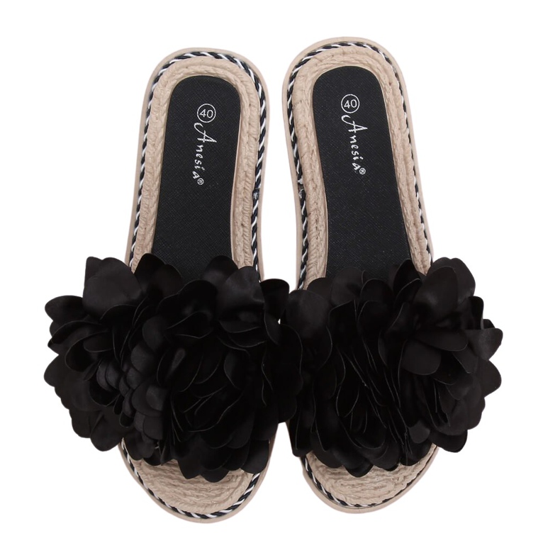 Pantofole nere da donna nere N-73 Black nero