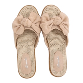 Espadrillas beige pantofole da donna beige YT-98 Beige