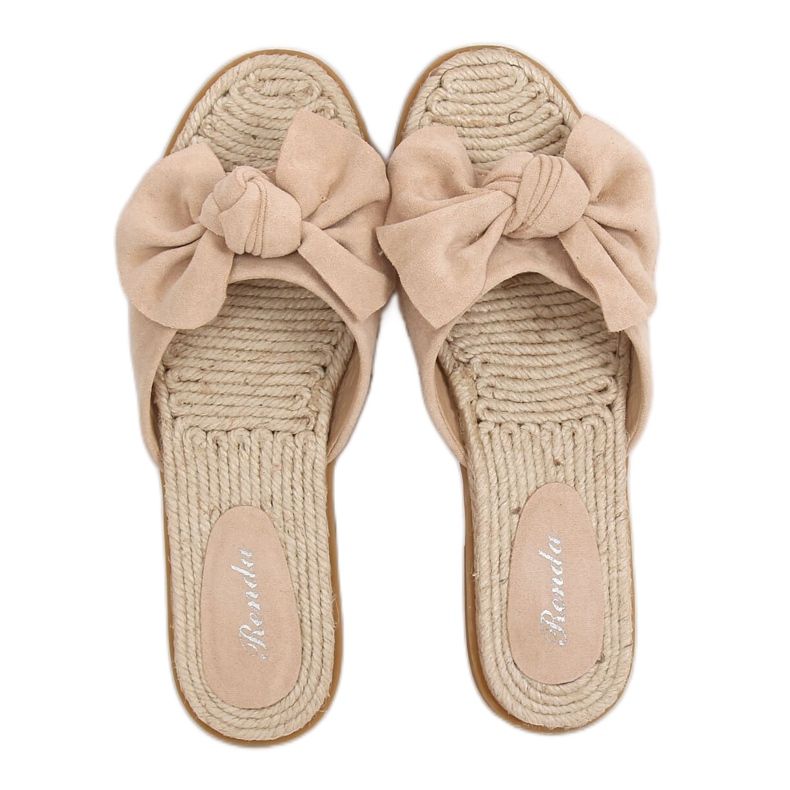 Espadrillas beige pantofole da donna beige YT-98 Beige