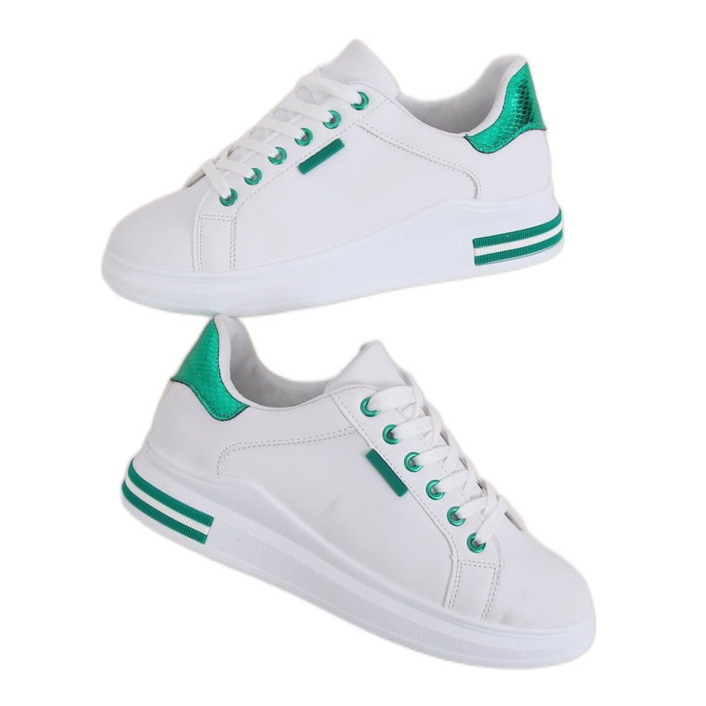 Scarpe sportive da donna bianche NB320P-5 WHITE / GREEN bianca