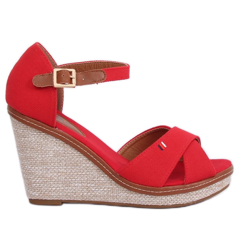 Sandali rossi con zeppa R133P Rosso