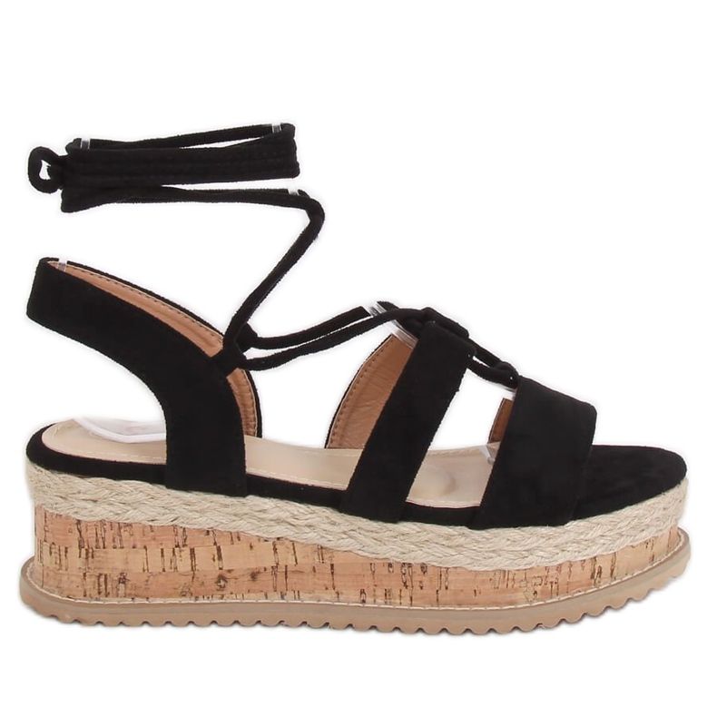Sandali espadrillas neri JH116 Black nero