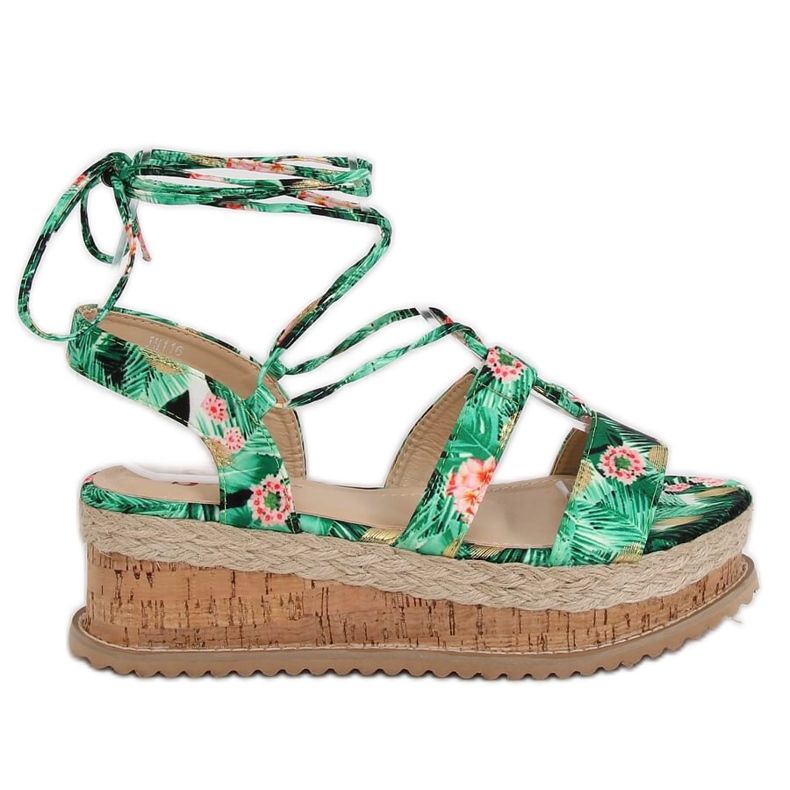 Sandali espadrillas verdi JH116 Flower Green verde