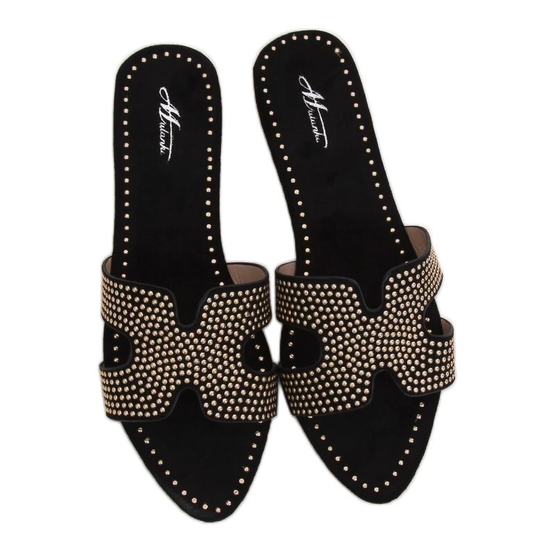 Pantofole nere da donna nere Q-88 Black nero