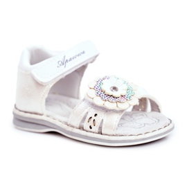 Apawwa Sandali da bambino con velcro Flower White Mino bianco multicolore giallo