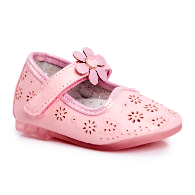 Apawwa Ballerine per bambini su Velcro Flower Pink Flored rosa