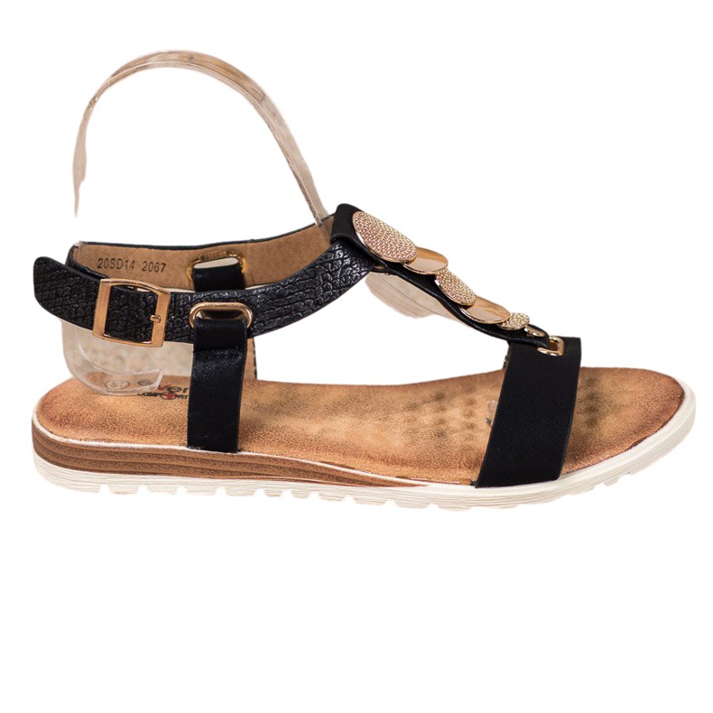 Evento Sandali neri con ornamenti nero