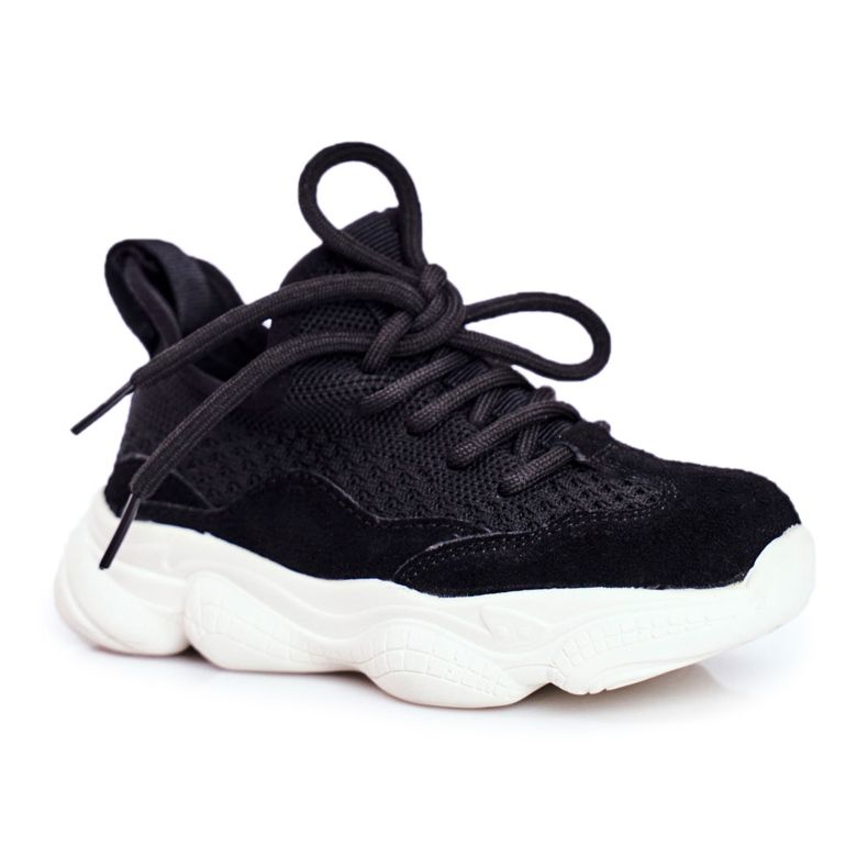 Apawwa Scarpe sportive per bambini stringate nere Volema nero