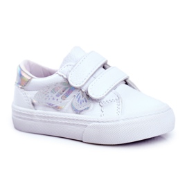 Apawwa Sneakers Bambini Farfalle Bianche Velcro Dusmo bianco